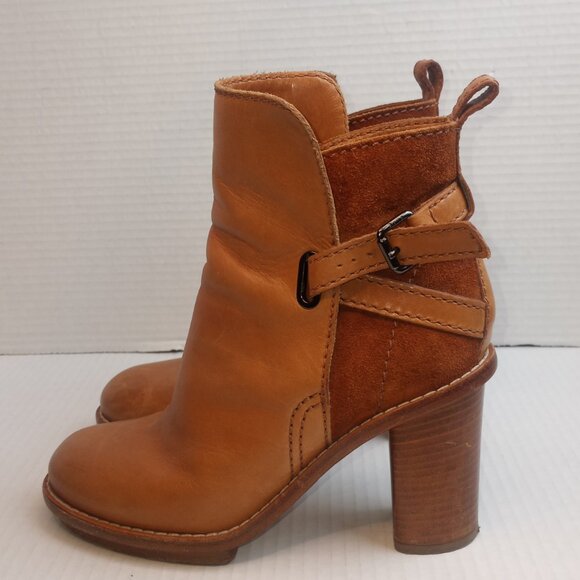 Acne Studios Cyress Tan Leather Suede Ankle Boots